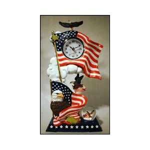 American Pride Snowdome Pendulum Clock 