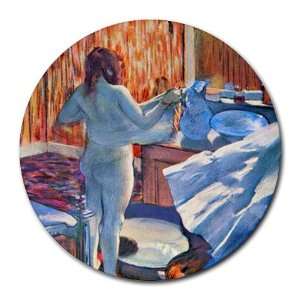  Women at the Toilet 3 By Edgar Degas Round Mouse Pad 
