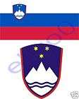 SLOVENIA flag + coat of arms 2 stickers decals bumper