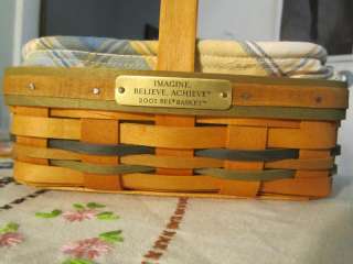 2001 Longaberger Bee Basket Imagine, Believe, Achive 8 Childrens 