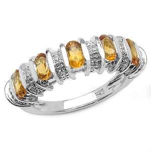  1.30 ct. t.w. Citrine and White Topaz Ring in Sterling 