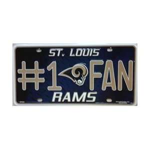  St Louis Rams #1 Fan NFL Football License Plate Plates 