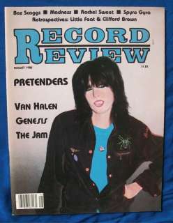RECORD REVIEW MAGAZINE CHRISSIE HYNDE VAN HALEN 8/80 VINTAGE INFO 