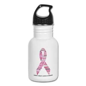 Kids Water Bottle Cancer Pink Ribbon Support Breast Cancer Awareness