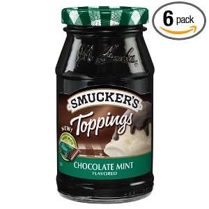 Smuckers Chocolate Mint Flavored Topping, 12 Ounce (Pack of 6 