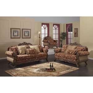   3pc Traditional Classic Fabric Sofa Set, MH 711 S1