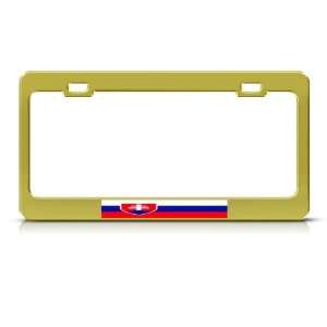  Slovakia Flag Slovakian Country Metal License Plate Frame 