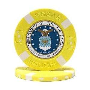 AIR FORCE Seal on Yellow Big Slick Texas Holdem Chip  