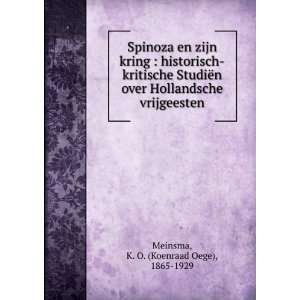  Spinoza en zijn kring  historisch kritische StudiÃ«n 