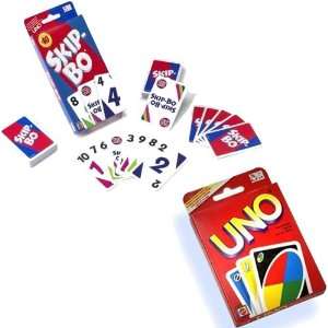  Uno and Skip Bo Card Game Mattel Bundle Toys & Games