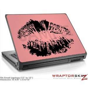  Small Laptop Skin Big Kiss Lips Black on Pink Electronics