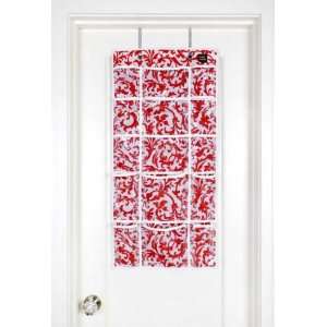 Over the Door Hanging Organizer with Pockets (Red/White) (36H x 19W 