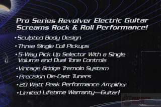 Silvertone Revolver Electric Guitar Pack, Black   SS11PK BK Rtl $169 
