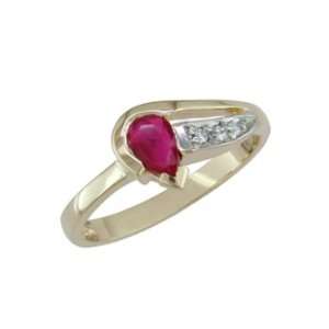  Cyreen   size 4.75 14K Gold Ruby & Diamond Ring Jewelry