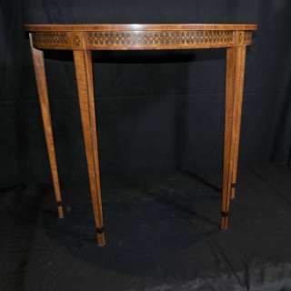 Pair Regency Inlay Demi Lune Console Tables Hall Table  