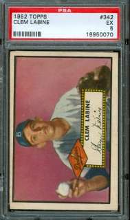 1952 Topps #342   Clem Labine (RC)   PSA 5    Brooklyn Dodgers Rookie 