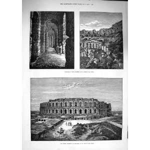  1874 Roman Colliseum Thysdrus Djem Tunis Architecture 