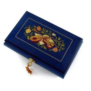  Impressive Royal Blue Instrument and Floral Wood Inlay 30 