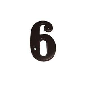 Taymor 25 ORBN66 25 BN Series Solid Brass 6 Inch House Number, 6, Oil 