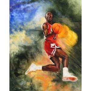 Michael Jordan Chicago Bulls Giclee on Canvas  Sports 