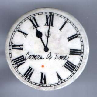 old COMES a TIME1970s promo premium pin Clock face  