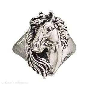  Sterling Silver Horse Head Ring Size 8 Jewelry