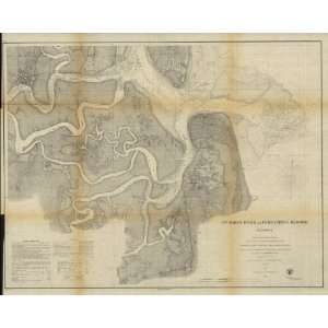  1862 Civil War map Nautical charts Fernandina, FL