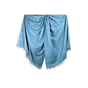  Wool and silk throw, Truly Turquoise