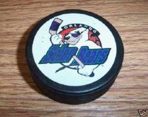 rare ORLANDO SOLAR BEARS Hockey PUCK IHL mascot SHADES  