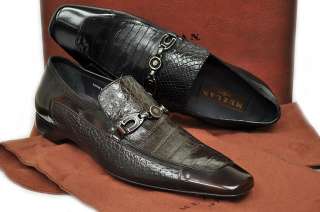 New Mezlan Platinum Mens Shoes Lloyd GENUINE Crocodile/Peccary $525 