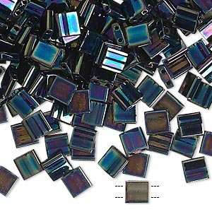  Tila Seed Beads Glass, Opaque Metallic Iris Blue, (TL455 