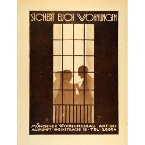  1926 Ludwig Hohlwein Wohnungbau Munich Ad Poster 
