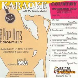  Pop Hits Monthly Country   November 2010 Karaoke CDG 