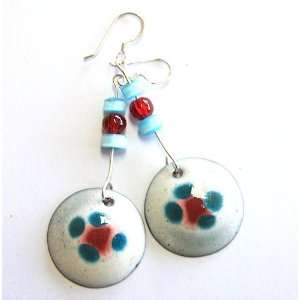  White Painted Copper Earrings 