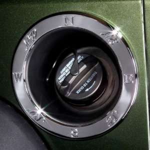Gas Tank Filler Bezel Billet Aluminum CHROMED Compass Design For 2007 