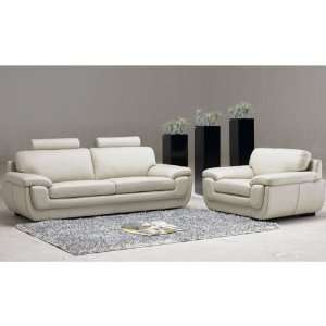  Tosh Furniture White Leather Living Room Set