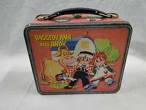   METAL OLD RAGGEDY ANN ANDY THERMOS DOLLS DOLL COLLECTIBLE RED  