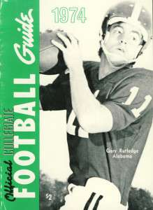 1974 NCAA Football Record Book Gary Rutledge Alabama  