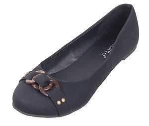 WOMENS BLACK FLAT SHOES WITH BUCKLE,COMFY SLIP ONS,NEW WITH BOX  