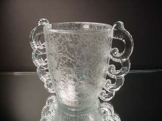 Pierre DAvesn Art Glass Glue Chip Vase France C 1927  