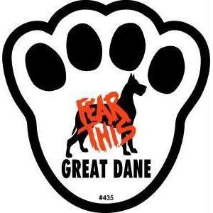  Fear This Great Dane Dog Pawprint Window Decal Pet 