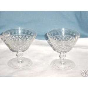  Pair Crystal Sherbets with Ball Stems 