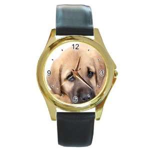  Anatolian Shepherd Puppy Dog Round Gold Trim Watch Z0017 