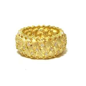 Second Glance Designs Vermeil and Crystal Wide Band Cocktail Ring (7)