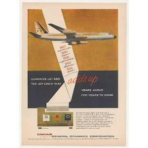  1959 General Dynamics Convair 880 Jet Adds Up Print Ad 