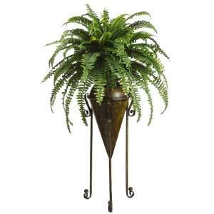    48 Artificial Boston Fern with Iron Cone Stand