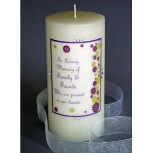   Modern Purple Flower Swarovski Crystal Memorial Candle