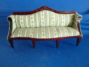 Doll House Wood & Upholstery Settee Sofa H 3 1/2  