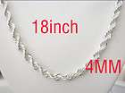 Necklace Chains 24 Rope 4mm silver Plate (pk 4) 0392  