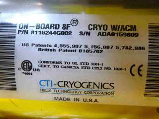 CTI Cryogenics On Board 8F Cryopump 8116244G002  